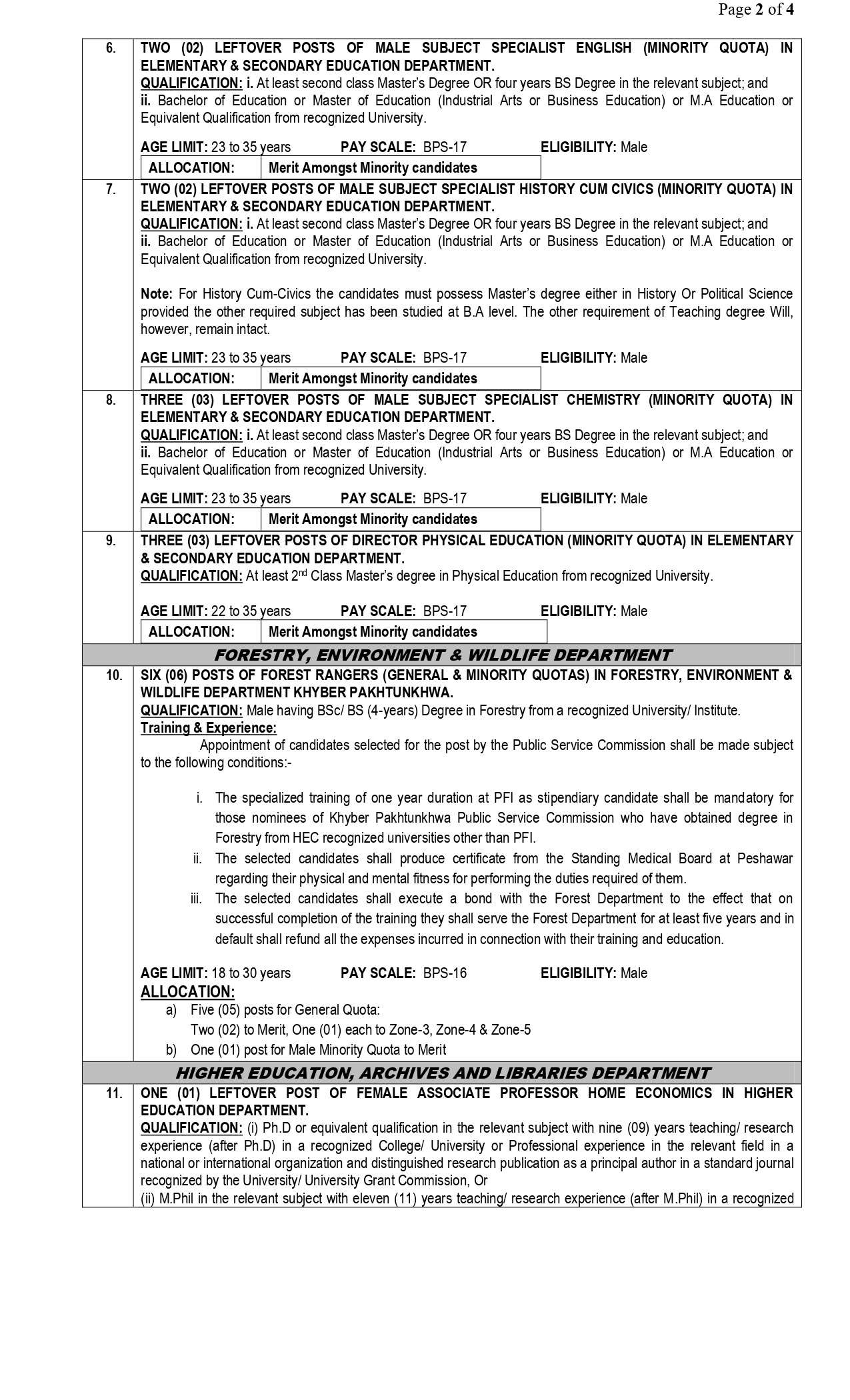 KPK Service Commission Jobs Portal hseprof.com