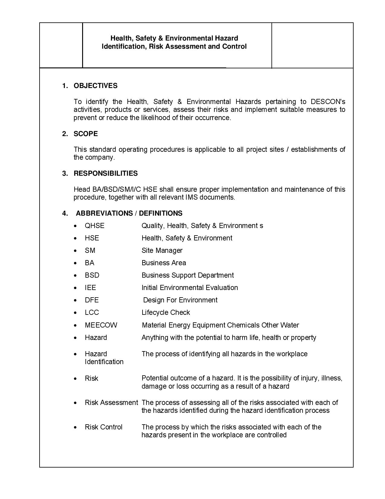 Download JSA &amp; HSE Risk Assessment in Excel &amp; MS Word | HSE Docs