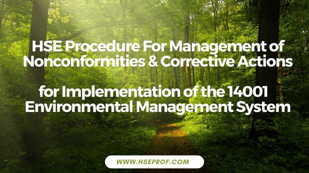 Procedure For Nonconformities & Corrective Actions