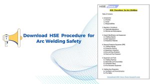 HSE Procedure for Arc Welding Safety