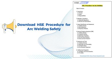 HSE Procedure for Arc Welding Safety