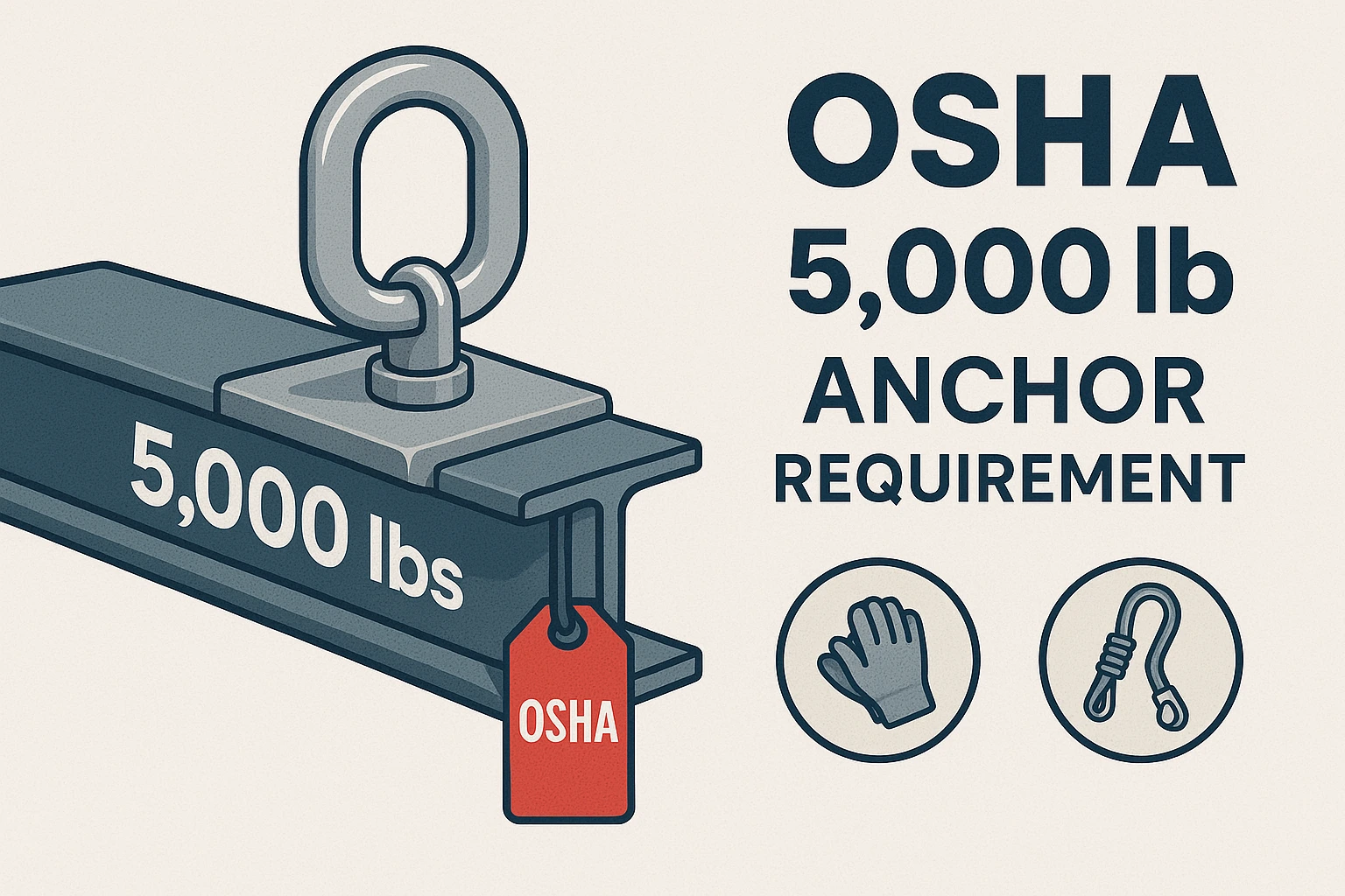Visual representation of OSHA’s 5,000 lb anchor point load requirement